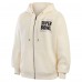 Женская Super Bowl LX WEAR by Erin Andrews Beige Full-Zip Fleece Hoodie