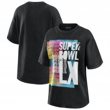 Женская Super Bowl LX WEAR by Erin Andrews Black Vintage Boyfriend T-Shirt Женская Super Bowl LX WEAR by Erin Andrews Black Vintage Boyfriend T-Shirt