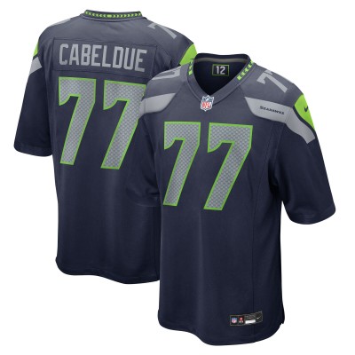 Seattle Seahawks Bryce Cabeldue Nike College Navy Team Game Jersey