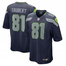 Seattle Seahawks Eric Saubert Nike College Navy Team Game Jersey