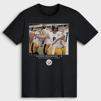 Pittsburgh Steelers Aaron Rodgers Black NFL Flash Features Week 1 T-Shirt