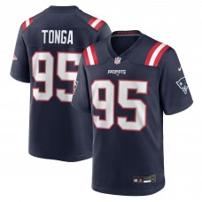 New England Patriots Khyiris Tonga Nike Navy Team Game Jersey
