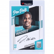Jaylen Waddle Miami Dolphins Autographed 2021 Panini Elite Pen Pals Black Ink #PP-JW Rookie Card