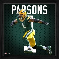 Green Bay Packers Micah Parsons Highland Mint 13 x 13 Impact Jersey Framed Photo