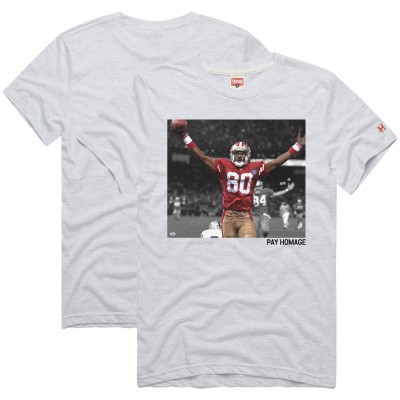 Unisex San Francisco 49ers Jerry Rice Homage Ash Pay Homage Tri-Blend T-Shirt