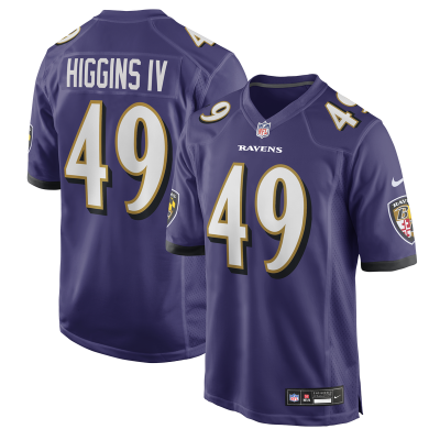 Джерси Baltimore Ravens Jay Higgins IV Nike Purple Team Game