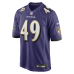 Джерси Baltimore Ravens Jay Higgins IV Nike Purple Team Game