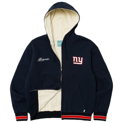 New York Giants x Brigade Navy Nueva York Full-Zip Hoodie