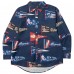 New York Giants x Brigade Navy Vintage Pennant Button-Up Long Sleeve Shirt