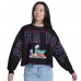 Женская Super Bowl LX G-III 4Her by Carl Banks Black Bleachers French Terry Cropped Sweatshirt
