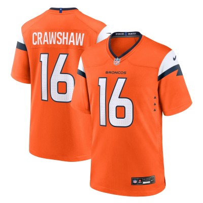 Denver Broncos Jeremy Crawshaw Nike Orange Team Game Jersey