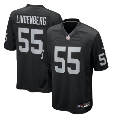 Las Vegas Raiders Cody Lindenberg Nike Black Team Game Jersey