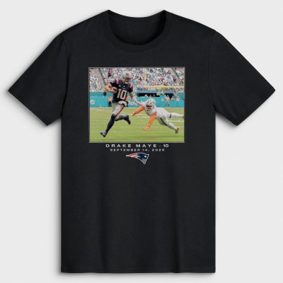 New England Patriots Drake Maye Black NFL Flash Features Week 2 T-Shirt