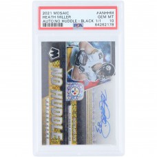 Heath Miller Pittsburgh Steelers Autographed 2021 Panini Mosaic No Huddle Black Prizm #ANH-HM #1/1 PSA Authenticated 10 Card