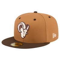 Бейсболка Los Angeles Rams New Era Light Brown/Dark Brown Two-Tone Walnut 59FIFTY