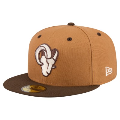 Бейсболка Los Angeles Rams New Era Light Brown/Dark Brown Two-Tone Walnut 59FIFTY