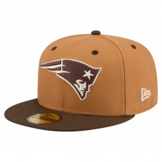 Бейсболка New England Patriots New Era Light Brown/Dark Brown Two-Tone Walnut 59FIFTY