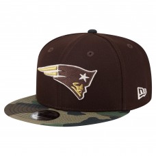 Бейсболка New England Patriots New Era Dark Brown Burnt Wood Camo 9FIFTY Snapback