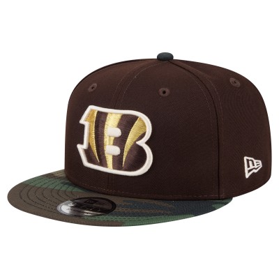Бейсболка Cincinnati Bengals New Era Dark Brown Burnt Wood Camo 9FIFTY Snapback