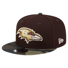 Бейсболка Baltimore Ravens New Era Dark Brown Burnt Wood Camo 9FIFTY