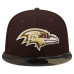 Бейсболка Baltimore Ravens New Era Dark Brown Burnt Wood Camo 9FIFTY