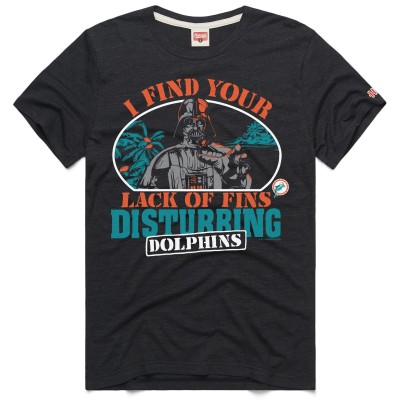 Unisex Miami Dolphins Homage Charcoal Star Wars x NFL Tri-Blend T-Shirt
