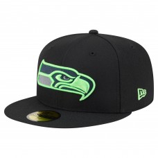 Бейсболка Seattle Seahawks New Era Black Color Pop 59FIFTY