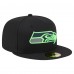 Бейсболка Seattle Seahawks New Era Black Color Pop 59FIFTY
