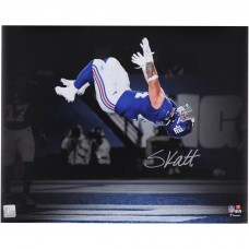 Cam Skattebo New York Giants Autographed Fanatics Authentic 16 x 20 2025 Week 3 Touchdown Celebration Backflip Spotlight Photograph