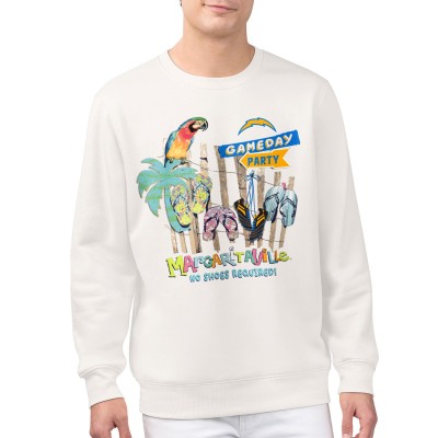 Los Angeles Chargers Margaritaville Cream Gameday Party Fleece Sweatshirt