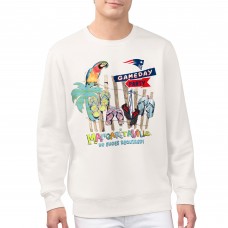 New England Patriots Margaritaville Cream Gameday Party Fleece Sweatshirt New England Patriots Margaritaville Cream Gameday Party Fleece Sweatshirt