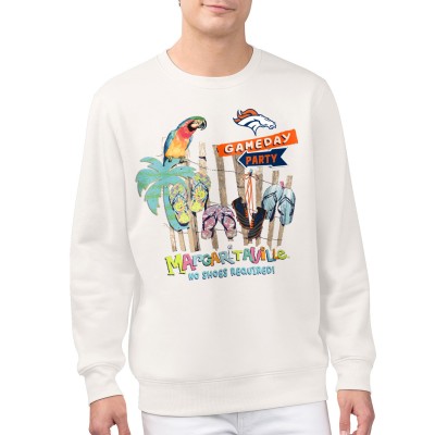 Denver Broncos Margaritaville Cream Gameday Party Fleece Sweatshirt