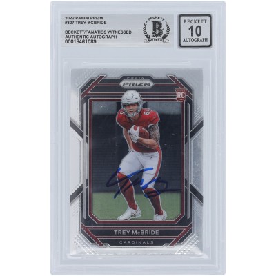 Trey McBride Arizona Cardinals Autographed 2022 Panini Prizm #327 Beckett Fanatics Witnessed Authenticated 10 Rookie Card