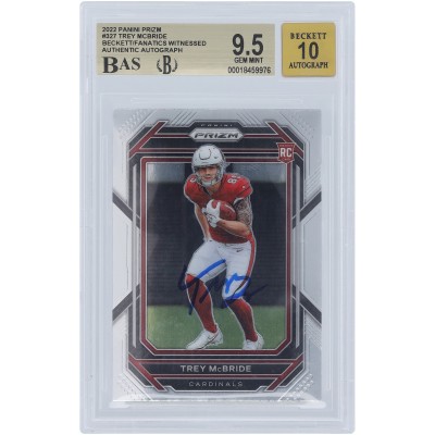 Trey McBride Arizona Cardinals Autographed 2022 Panini Prizm #327 Beckett Fanatics Witnessed Authenticated 9.5/10 Rookie Card