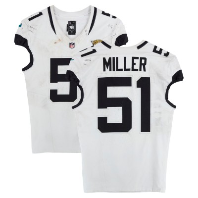 Ventrell Miller Jacksonville Jaguars Fanatics Authentic Game-Used #51 White Nike Jersey vs. Cincinnati Bengals on September 14, 2025