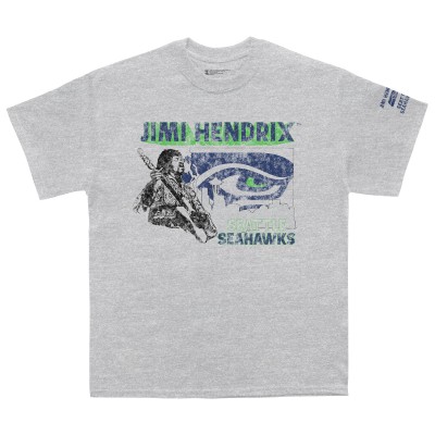 Seattle Seahawks Ceremony of Roses Heather Gray Jimi Hendrix Vintage Athletic T-Shirt