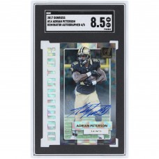 Adrian Peterson New Orleans Saints Autographed 2017 Panini Donruss Dominators #14 #4/5 SGC Authenticated 8.5 Card