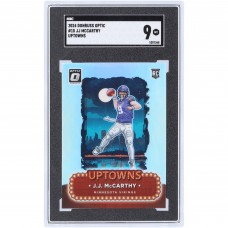 J.J. McCarthy Minnesota Vikings 2024 Panini Donruss Optic Uptowns #10 SGC Authenticated 9 Rookie Card