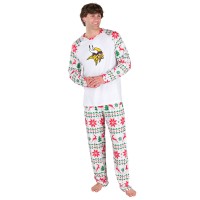 Minnesota Vikings Concepts Sport White Tidings All-Over Print Knit Long Sleeve Top & Pants Set