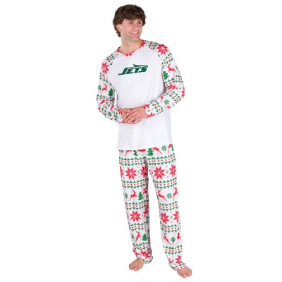 New York Jets Concepts Sport White Tidings All-Over Print Knit Long Sleeve Top & Pants Set