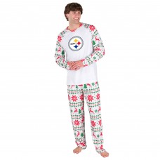 Pittsburgh Steelers Concepts Sport White Tidings All-Over Print Knit Long Sleeve Top & Pants Set Pittsburgh Steelers Concepts Sport White Tidings All-Over Print Knit Long Sleeve Top & Pants Set