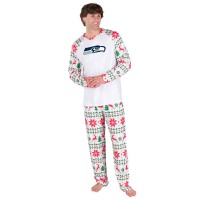Seattle Seahawks Concepts Sport White Tidings All-Over Print Knit Long Sleeve Top & Pants Set