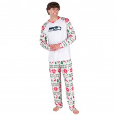 Seattle Seahawks Concepts Sport White Tidings All-Over Print Knit Long Sleeve Top & Pants Set Seattle Seahawks Concepts Sport White Tidings All-Over Print Knit Long Sleeve Top & Pants Set