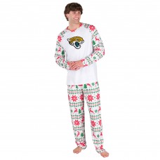 Jacksonville Jaguars Concepts Sport White Tidings All-Over Print Knit Long Sleeve Top & Pants Set Jacksonville Jaguars Concepts Sport White Tidings All-Over Print Knit Long Sleeve Top & Pants Set