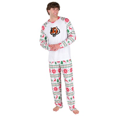 Cincinnati Bengals Concepts Sport White Tidings All-Over Print Knit Long Sleeve Top & Pants Set