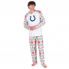 Indianapolis Colts Concepts Sport White Tidings All-Over Print Knit Long Sleeve Top & Pants Set Indianapolis Colts Concepts Sport White Tidings All-Over Print Knit Long Sleeve Top & Pants Set