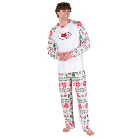Kansas City Chiefs Concepts Sport White Tidings All-Over Print Knit Long Sleeve Top & Pants Set