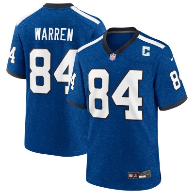 Indianapolis Colts Tyler Warren Nike Heather Royal Alternate 2 Indiana Nights Game Jersey