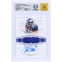 Terrell Davis Denver Broncos Autographed 2018 Panini Flawless Draft Gems Sapphire #DG-TD #2/3 BGS Authenticated 8.5/10 Card - 9,8.5,9,8 Subgrades