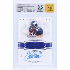 Terrell Davis Denver Broncos Autographed 2018 Panini Flawless Draft Gems Sapphire #DG-TD #2/3 BGS Authenticated 8.5/10 Card - 9,8.5,9,8 Subgrades